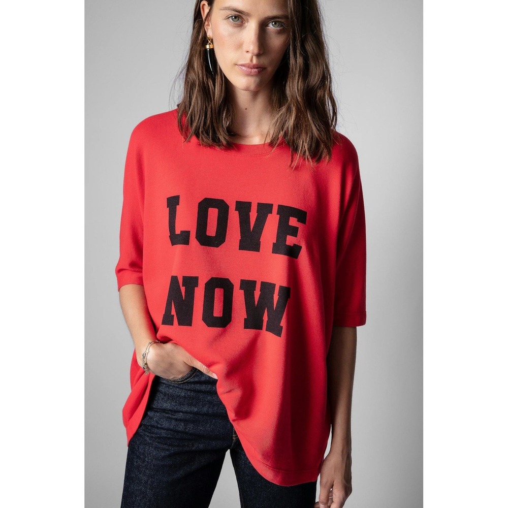 Zadig & Voltaire Portland Love Now Sweater Poppy Women M Super Soft Comfy Cozy